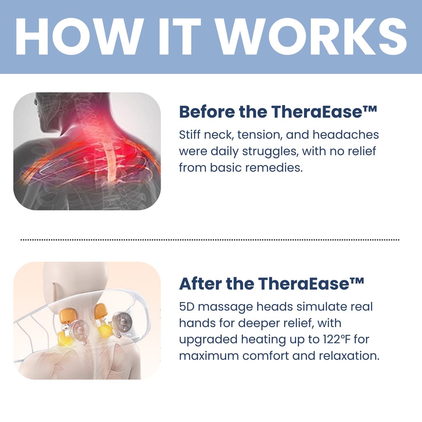 TheraEase™ - 5D Dyb nakke-og skuldermassage